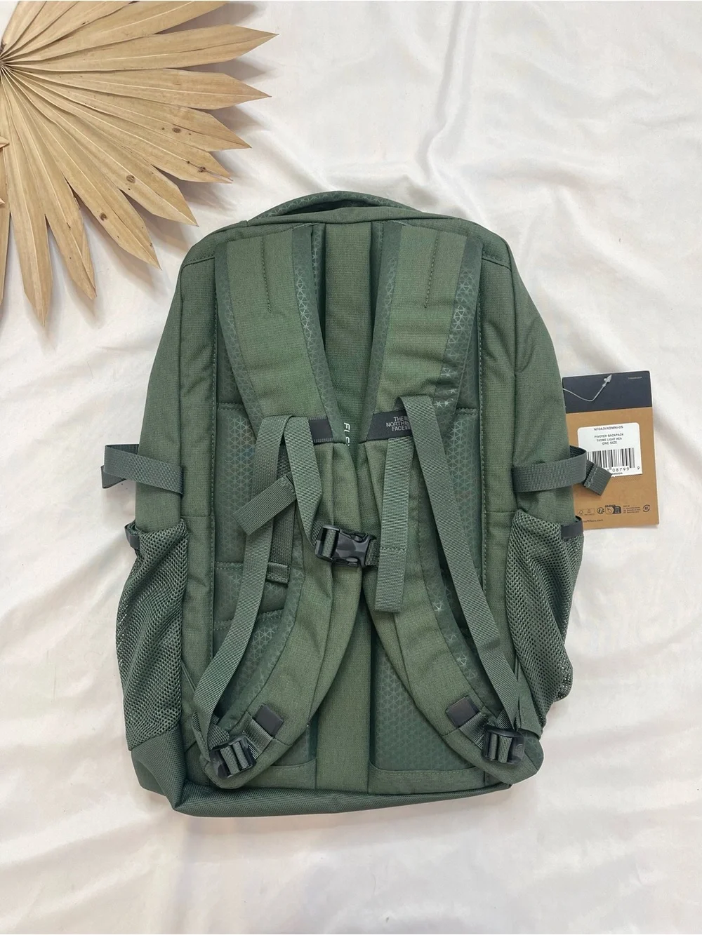 The North Face Pivoter Thyme Light Heather Olive Green Backpack School Work Bag